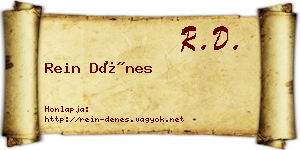 Rein Dénes névjegykártya